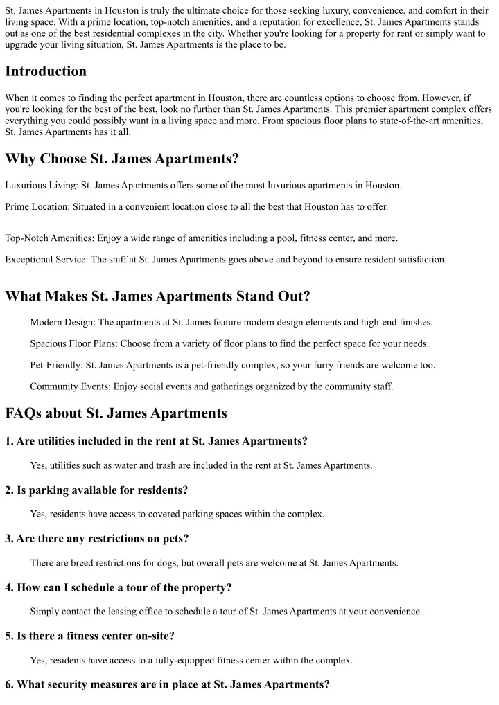 st james apartments in houston is truly