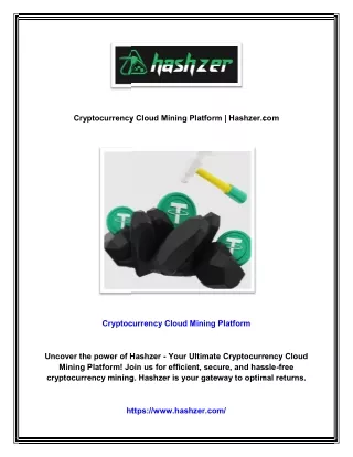 Cryptocurrency Cloud Mining Platform | Hashzer.com