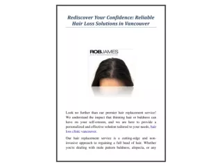 Rediscover Your Confidence Reliable Hair Loss Solutions in Vancouver