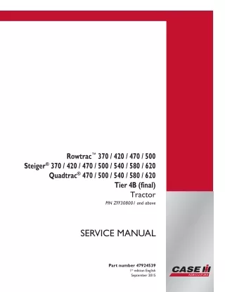 CASE IH Steiger 620 Tier 4B (final) Tractor Service Repair Manual (PIN ZFF308001 and above)