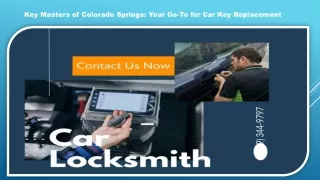 Key Masters of Colorado Springs Your Go-To for Car Key Replacement