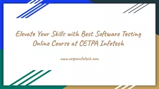 Software Testing Online Course