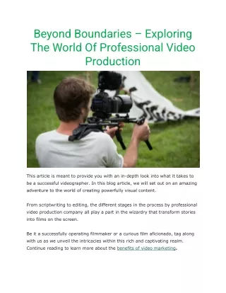 Benefits of video marketing