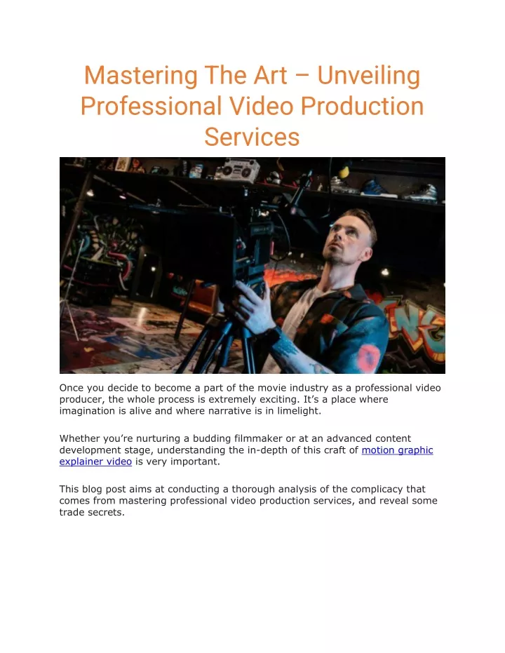 mastering the art unveiling professional video