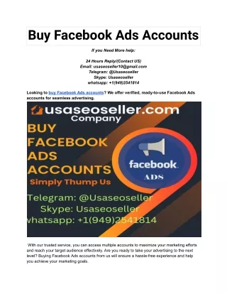 Buy Facebook Ads Accounts