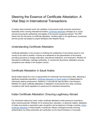 Steering the Essence of Certificate Attestation_ A Vital Step in International Transactions