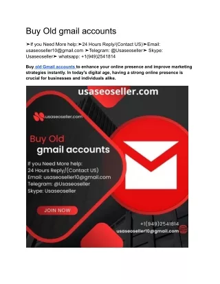 Buy Old gmail accounts