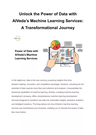 Unlock the Power of Data with AIVeda’s Machine Learning Services