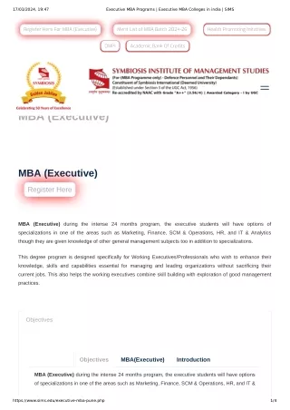Executive MBA Programs _ Executive MBA Colleges in india _ SIMS