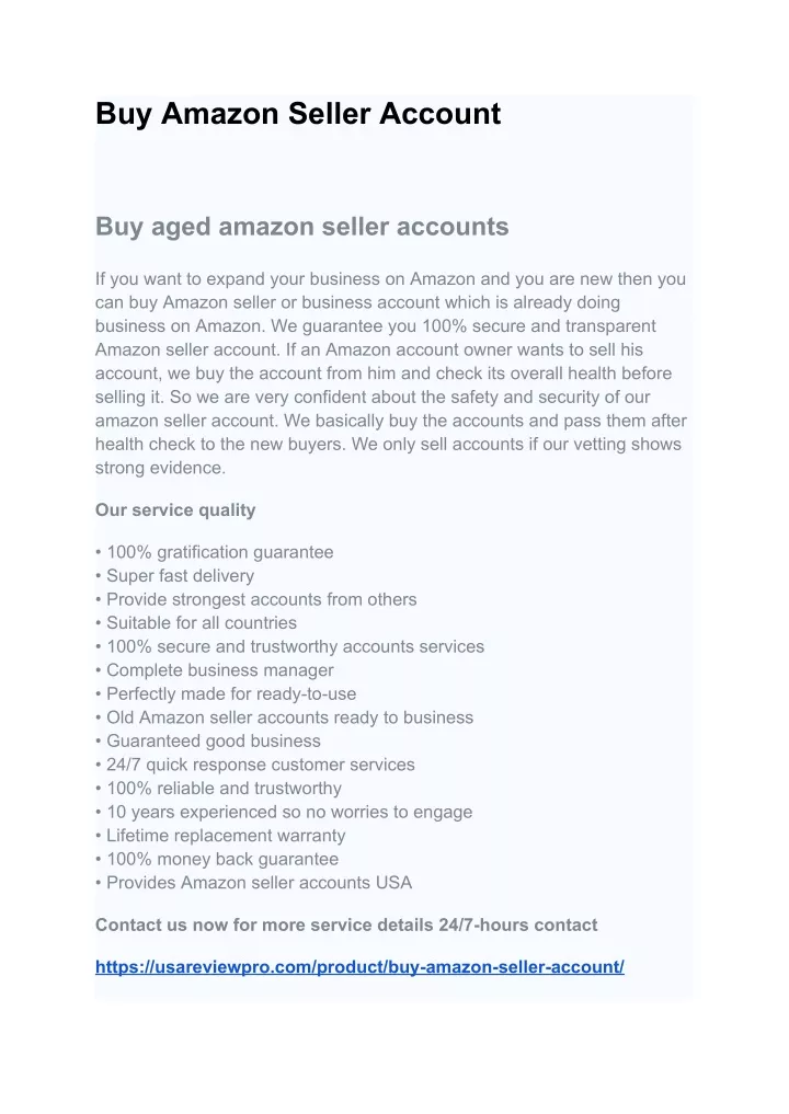 buy amazon seller account