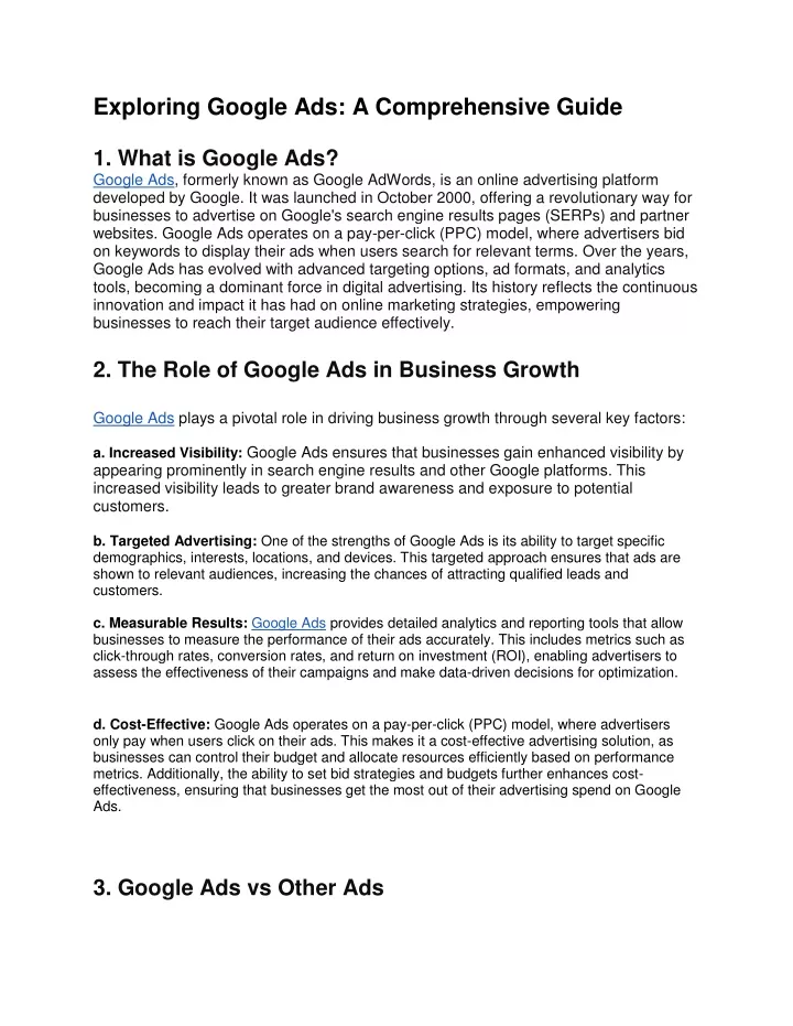 exploring google ads a comprehensive guide 1 what