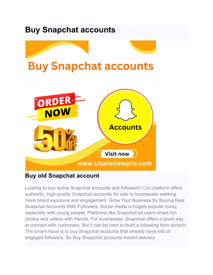 buy snapchat accounts