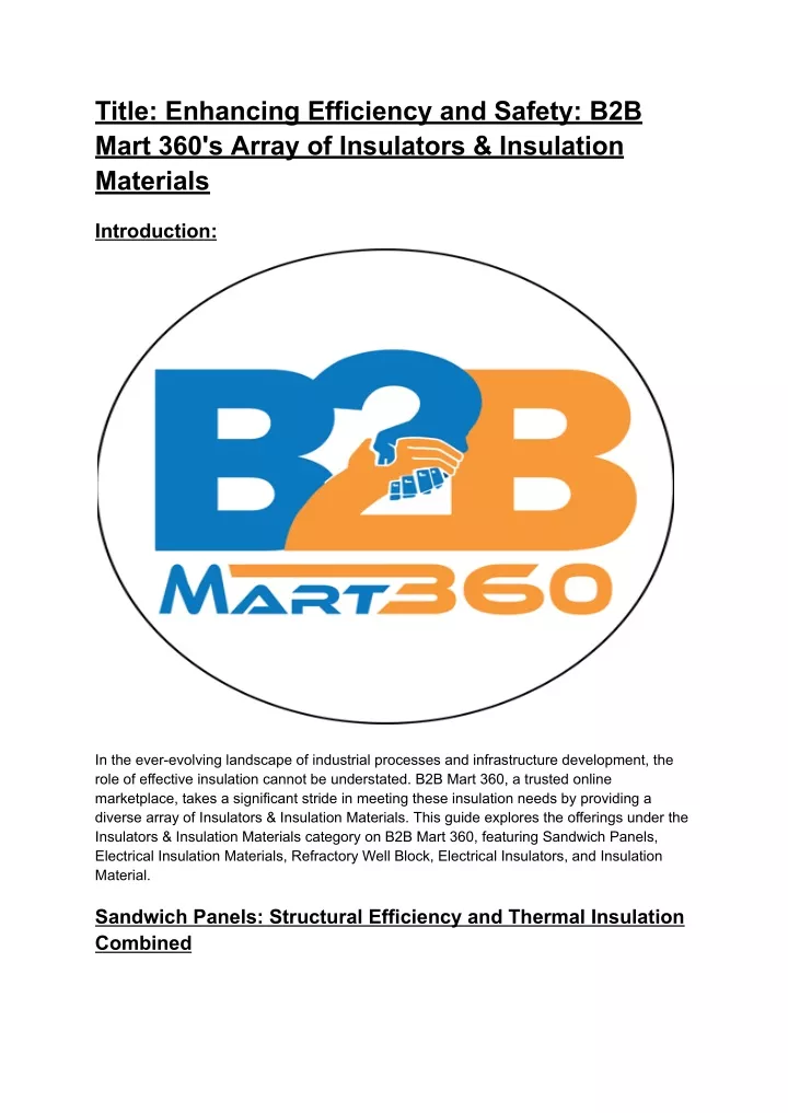 title enhancing efficiency and safety b2b mart