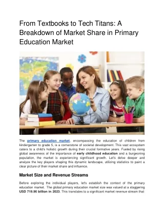 From Textbooks to Tech Titans A Breakdown of Market Share in Primary Education Market