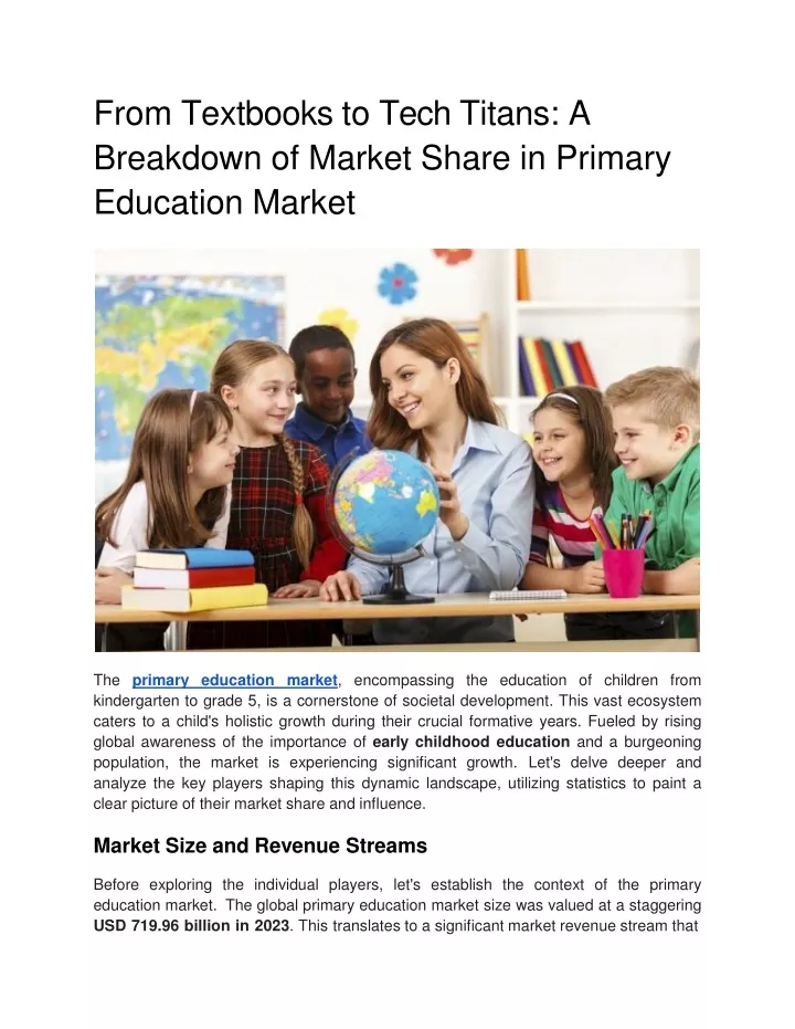 from textbooks to tech titans a breakdown of market share in primary education market