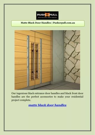 Matte Black Door Handles | Pushorpull.com.au