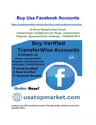 Buy Usa Facebook Accounts