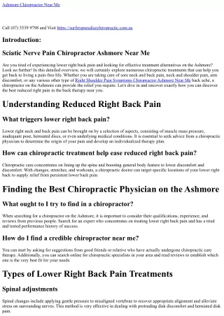 Neck Pain  Causes Chiropractor Ashmore Near Me (07) 5539 9798