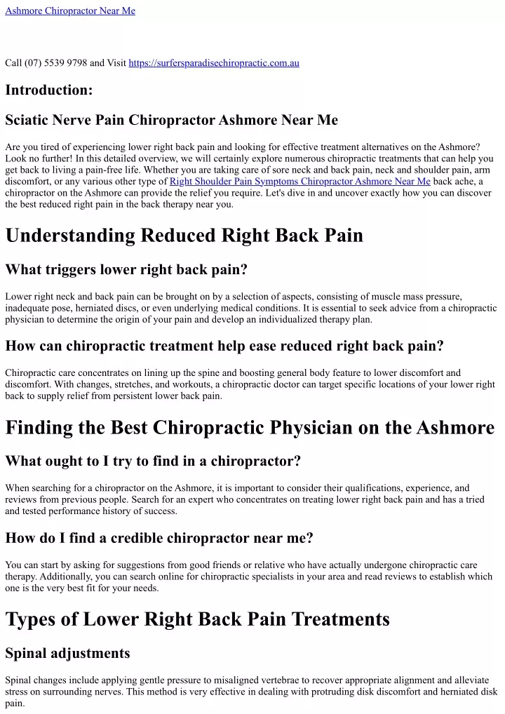 ashmore chiropractor near me