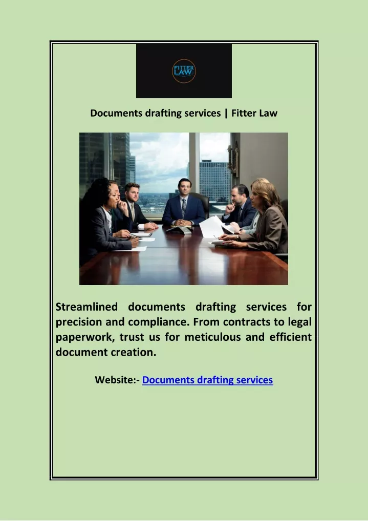 documents drafting services fitter law