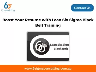 Boost Your Resume with Lean Six Sigma Black Belt Training