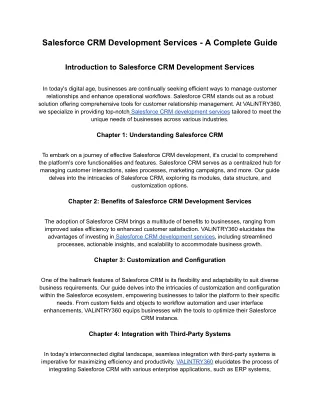 Salesforce CRM Development Services - A Complete Guide
