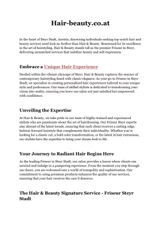hair beauty co at