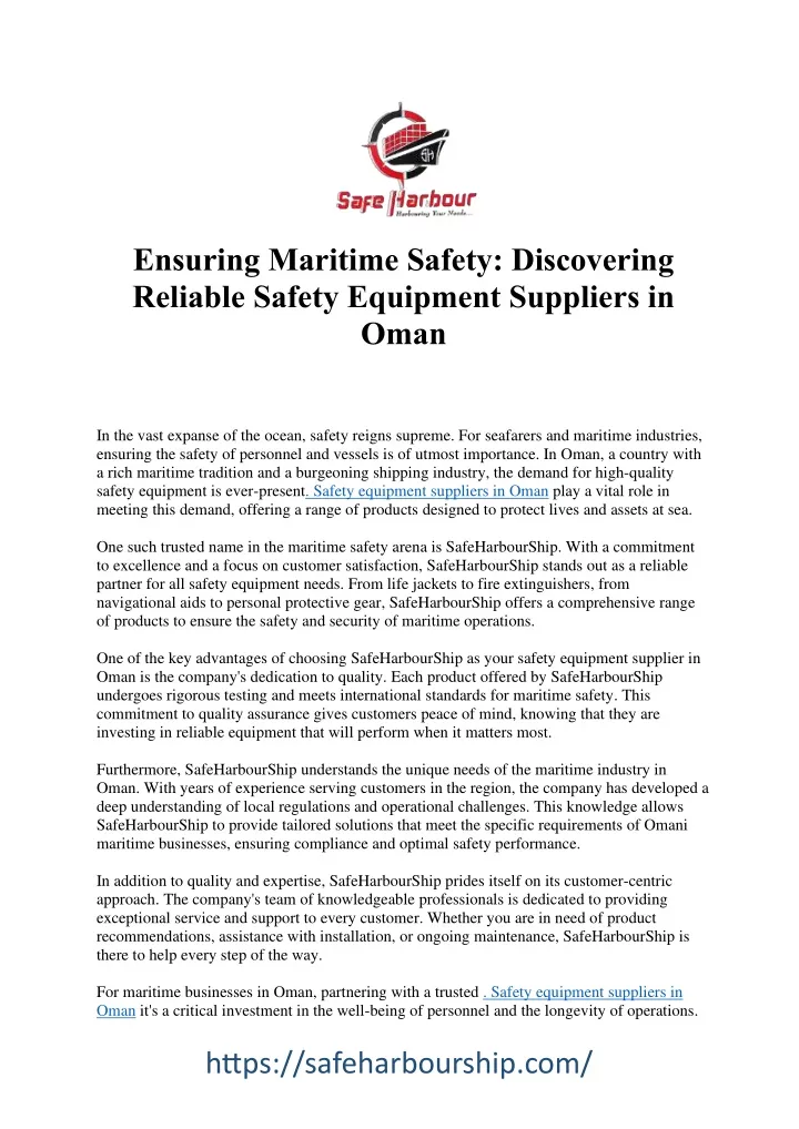 ensuring maritime safety discovering reliable