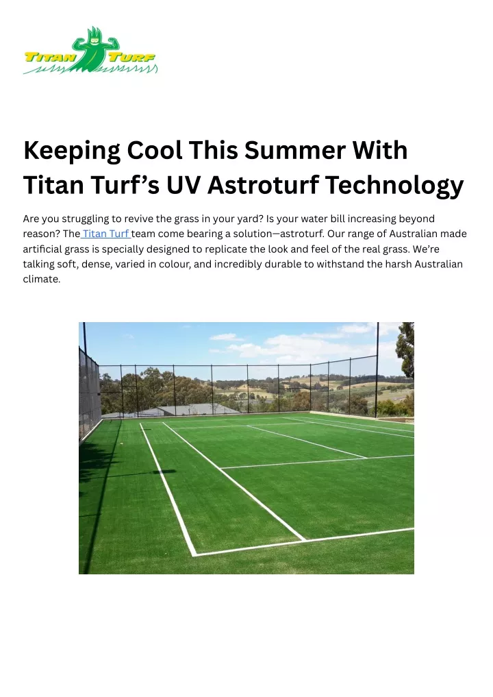 keeping cool this summer with titan turf