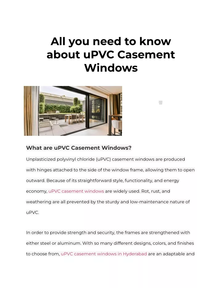 all you need to know about upvc casement windows