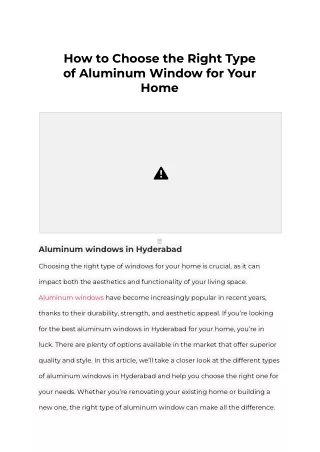 What are the Different Types of Aluminium Windows Available to Buy? - Prakom