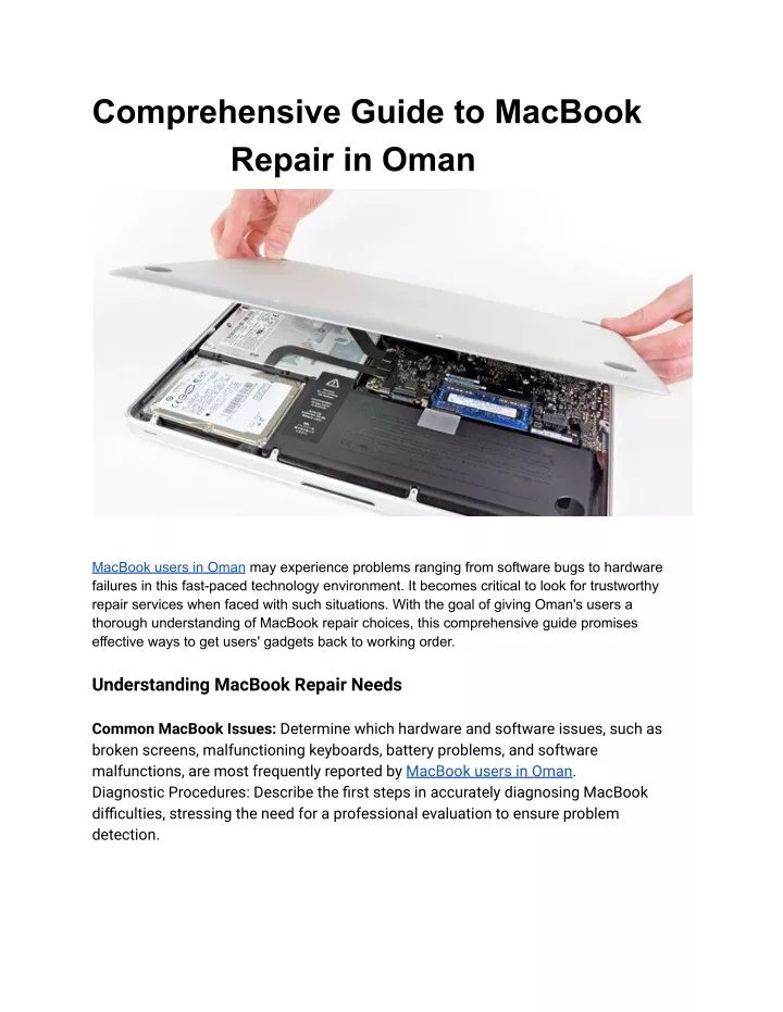 comprehensive guide to macbook repair in oman