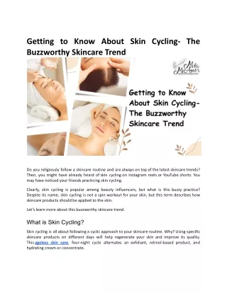 Getting to Know About Skin Cycling- The Buzzworthy Skincare Trend