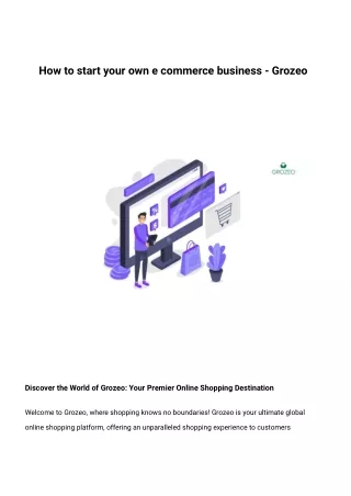 how to start your own e commerce business grozeo