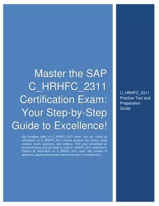 Master the SAP C_HRHFC_2311 Exam: Your Step-by-Step Guide to Excellence!
