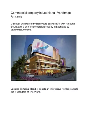 Commercial property in Ludhiana | Vardhman Amrante