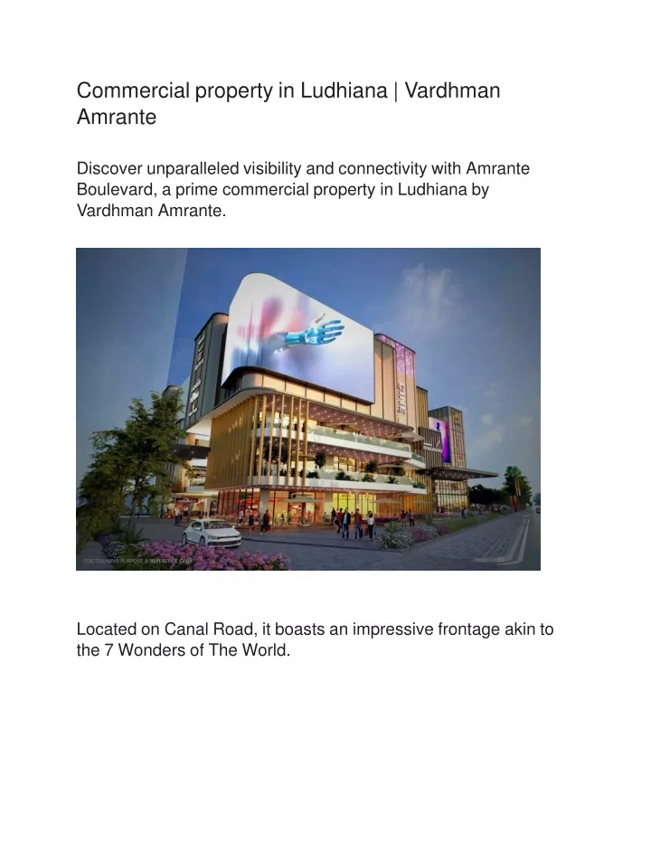 commercial property in ludhiana vardhman amrante