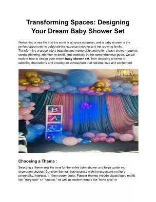 Transforming Spaces Designing Your Dream Baby Shower Set