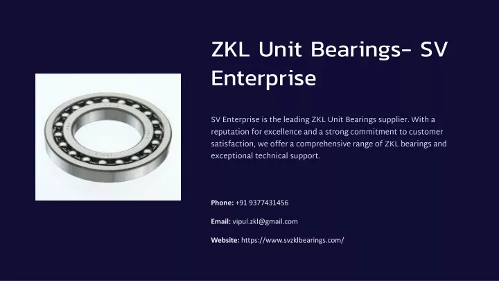 zkl unit bearings sv enterprise