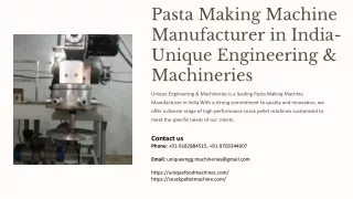 Pasta Making Machine Manufacturer in India, Best Pasta Making Machine Manufactur