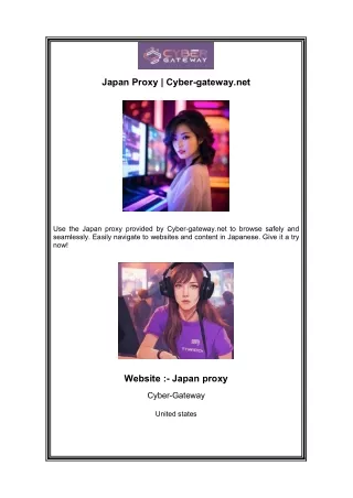 Japan Proxy  Cyber-gateway.net