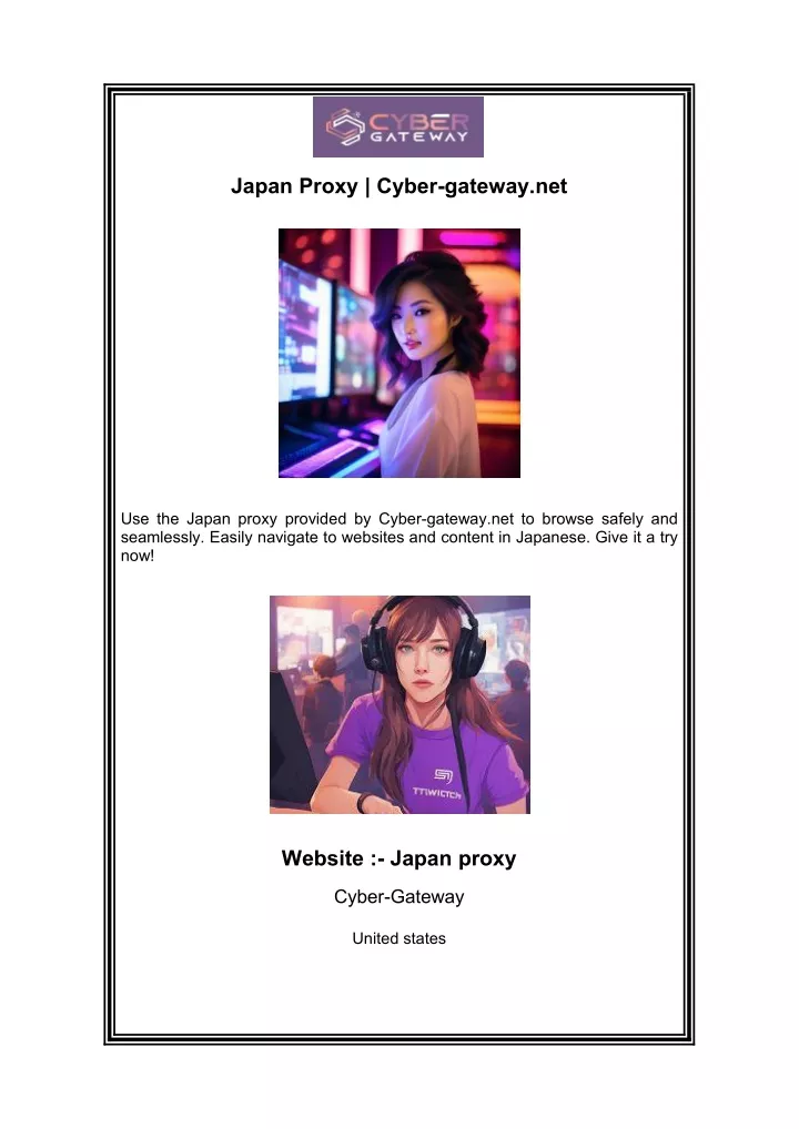 japan proxy cyber gateway net