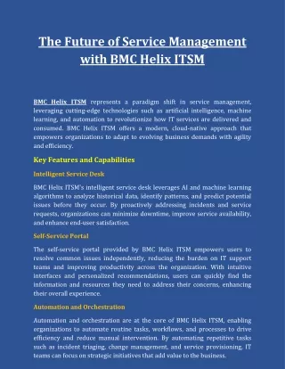 The Future of Service Management with BMC Helix ITSM