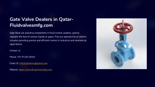 Gate Valve Dealers in Qatar, Best Gate Valve Dealers in Qatar