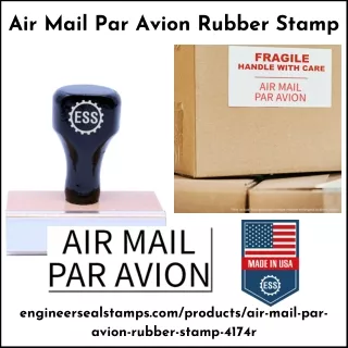 Air Mail Par Avion Rubber Stamp