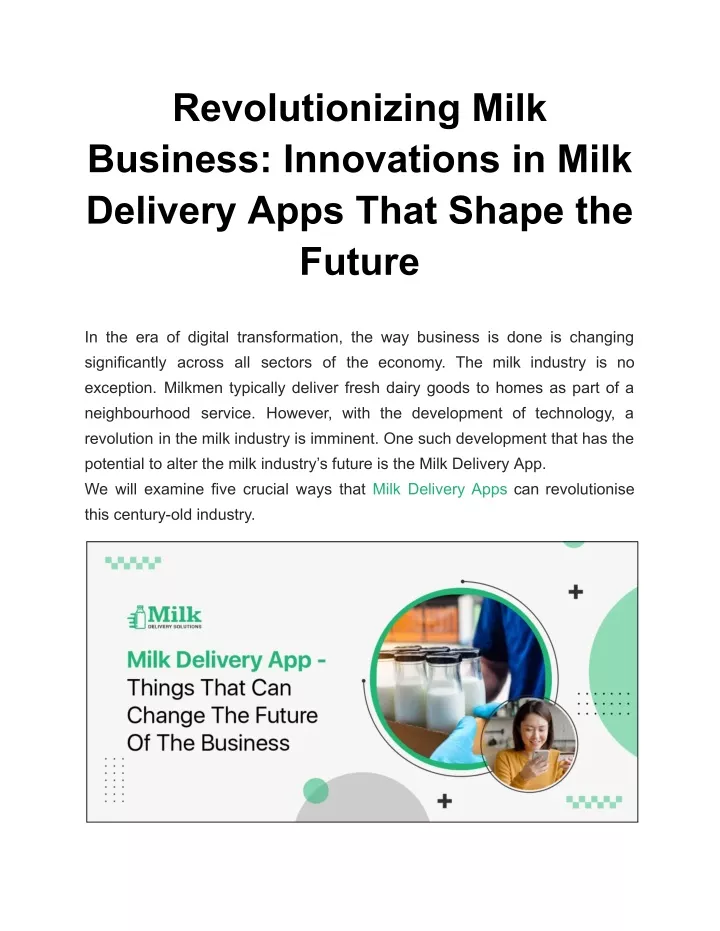revolutionizing milk business innovations in milk