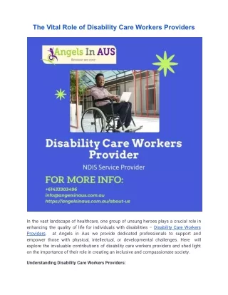 Disability Care Workers Providers