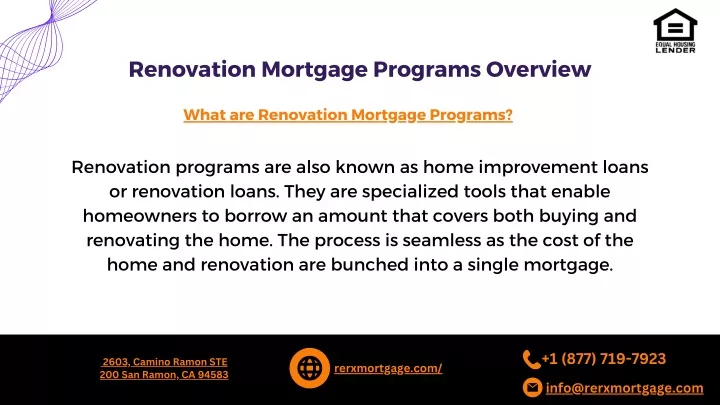 renovation mortgage programs overview