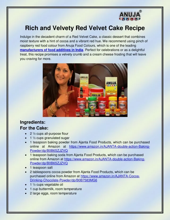 rich and velvety red velvet cake recipe