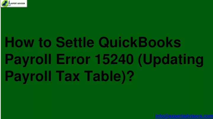 how to settle quickbooks payroll error 15240